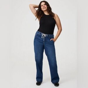 Torrid Weekend Wide Leg Jeans Super Soft Drawstring | Size 1S